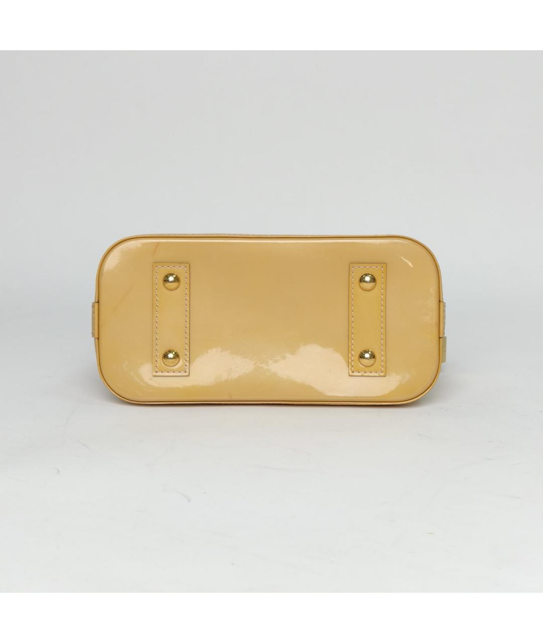 LOUIS VUITTON Желтая сумка с короткими ручками из лакированной кожи, фото 7