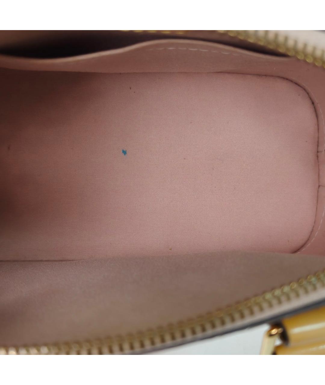 LOUIS VUITTON Желтая сумка с короткими ручками из лакированной кожи, фото 8