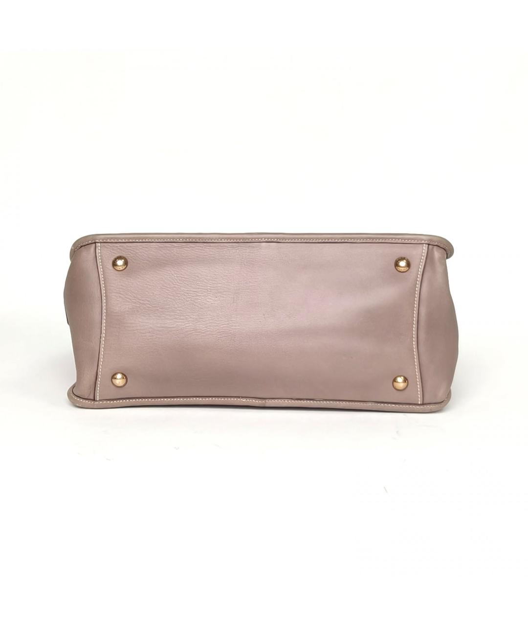 PRADA Серая кожаная сумка с короткими ручками, фото 6