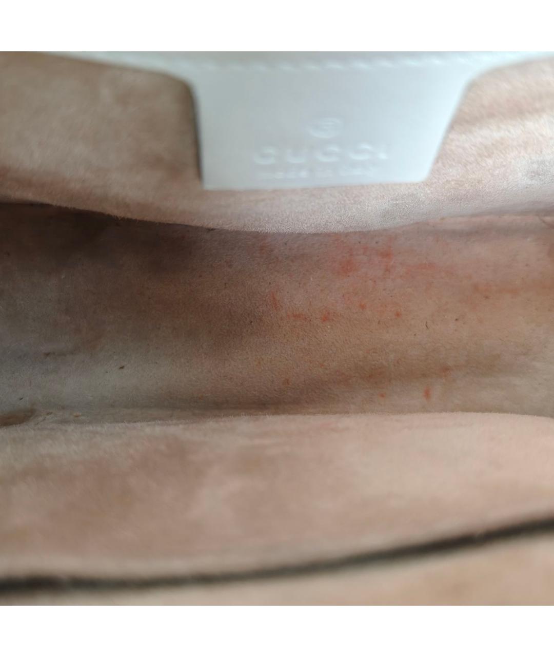 GUCCI Белая кожаная сумка через плечо, фото 8