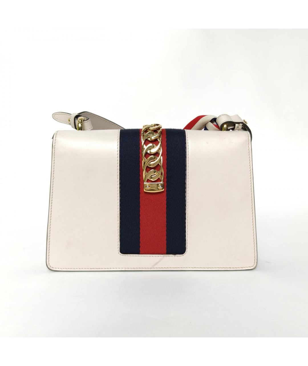 GUCCI Белая кожаная сумка через плечо, фото 4