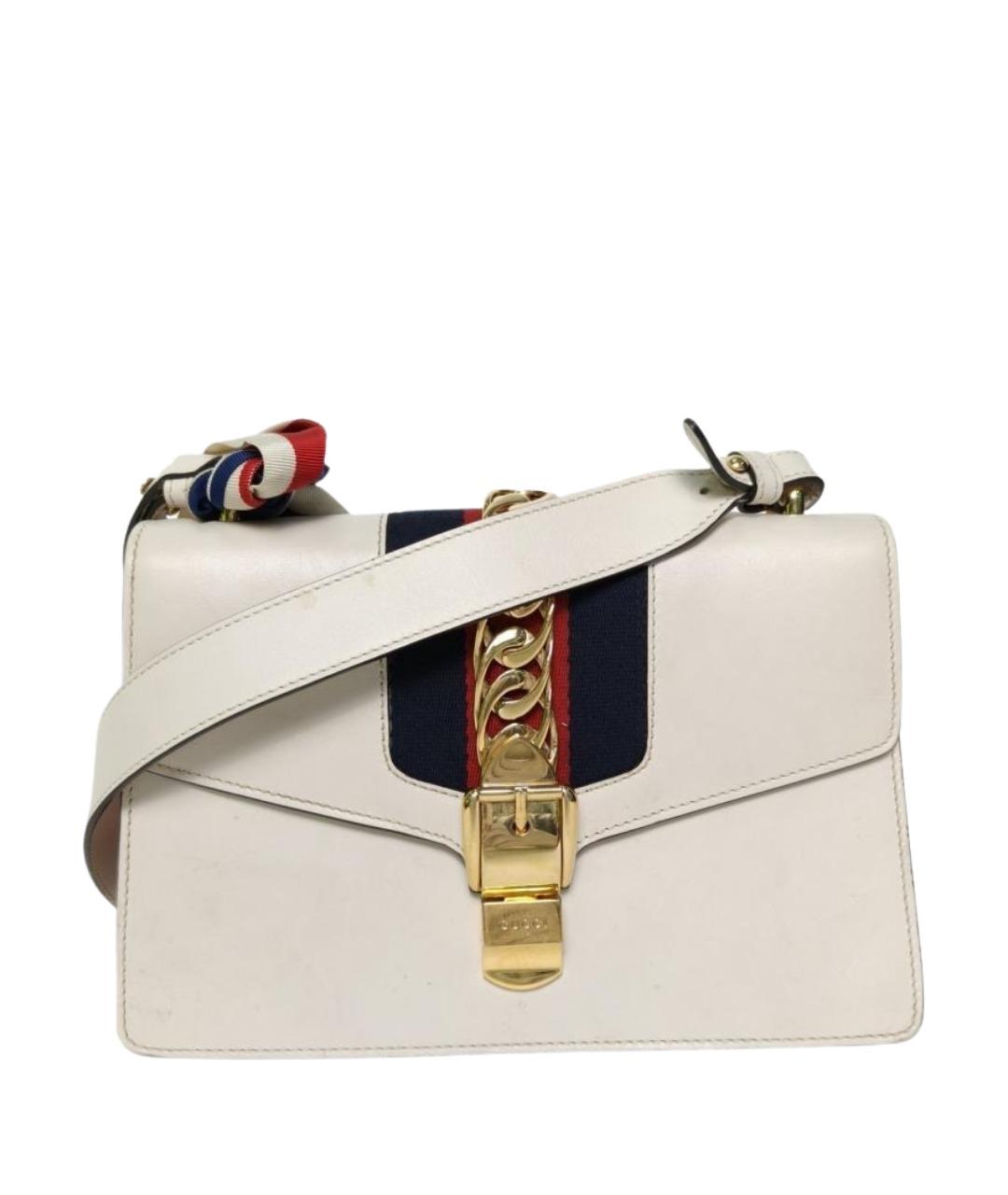 GUCCI Белая кожаная сумка через плечо, фото 1