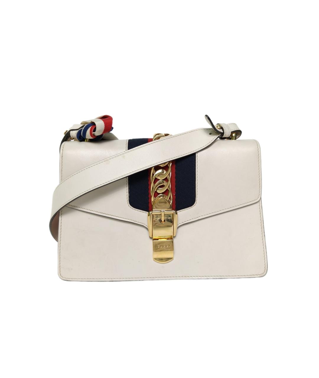 GUCCI Белая кожаная сумка через плечо, фото 10
