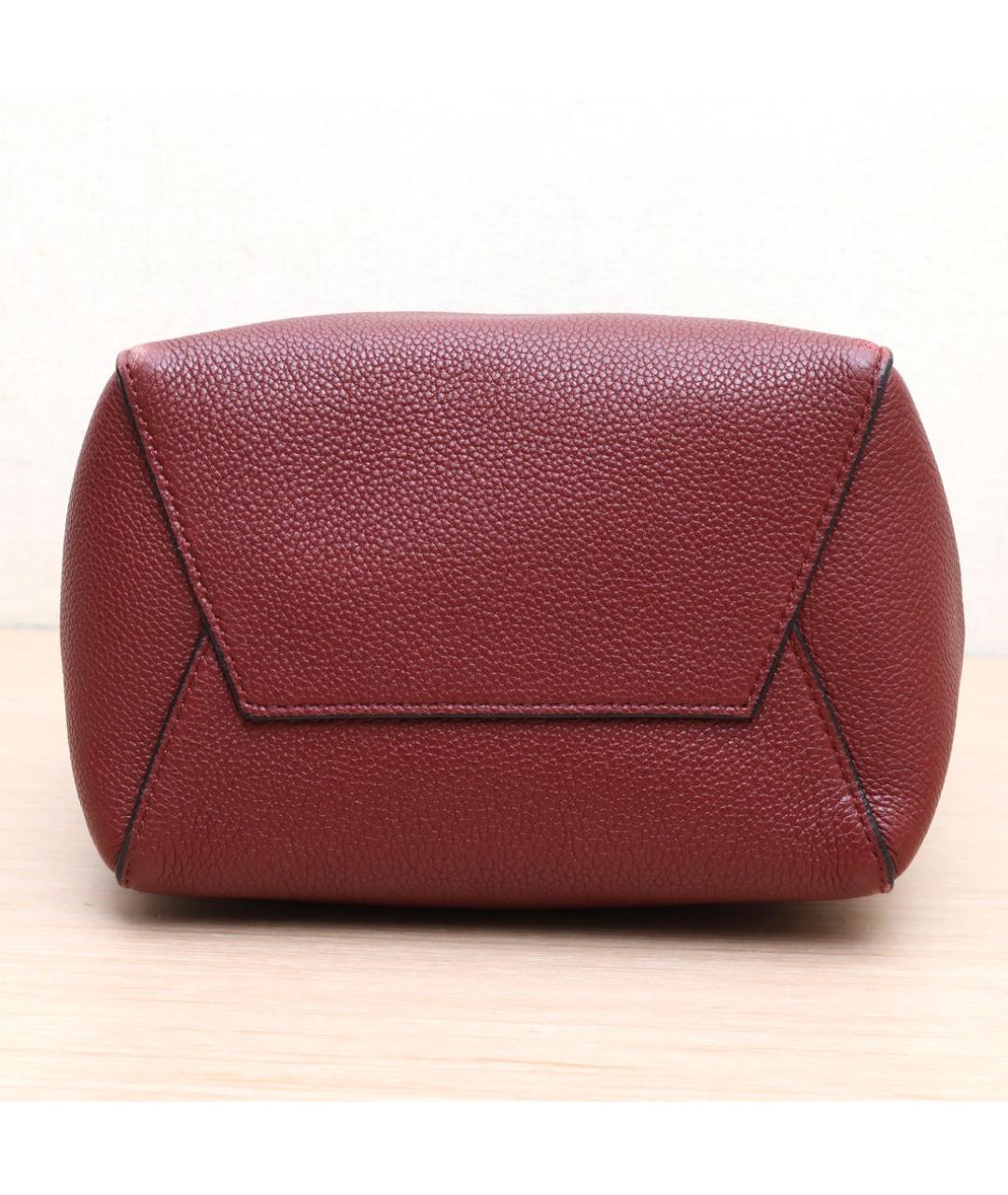 CELINE Бордовая кожаная сумка через плечо, фото 9