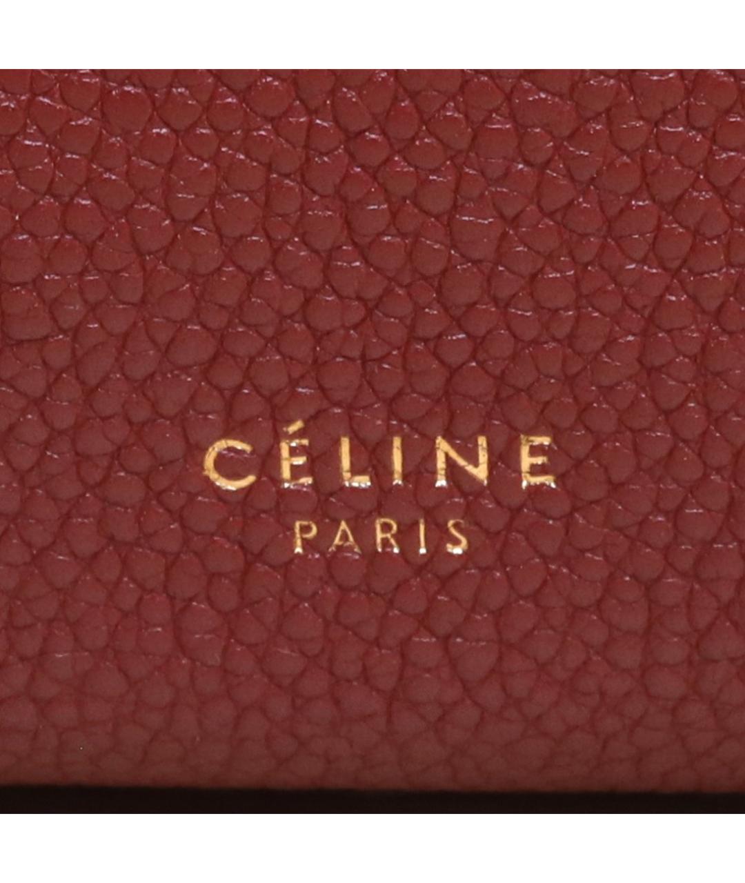 CELINE Бордовая кожаная сумка через плечо, фото 8