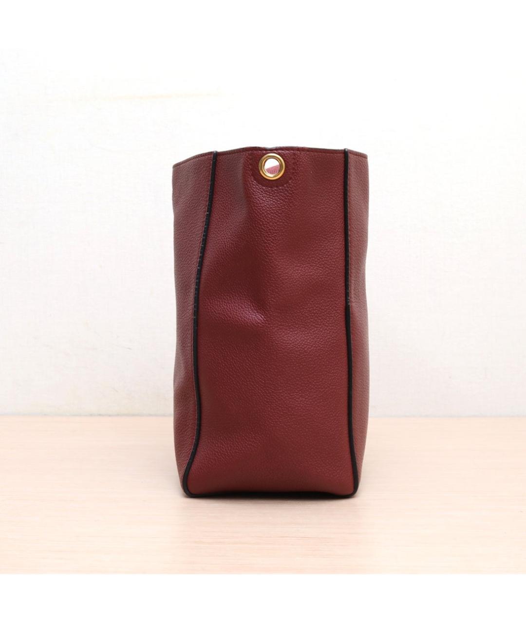 CELINE Бордовая кожаная сумка через плечо, фото 5