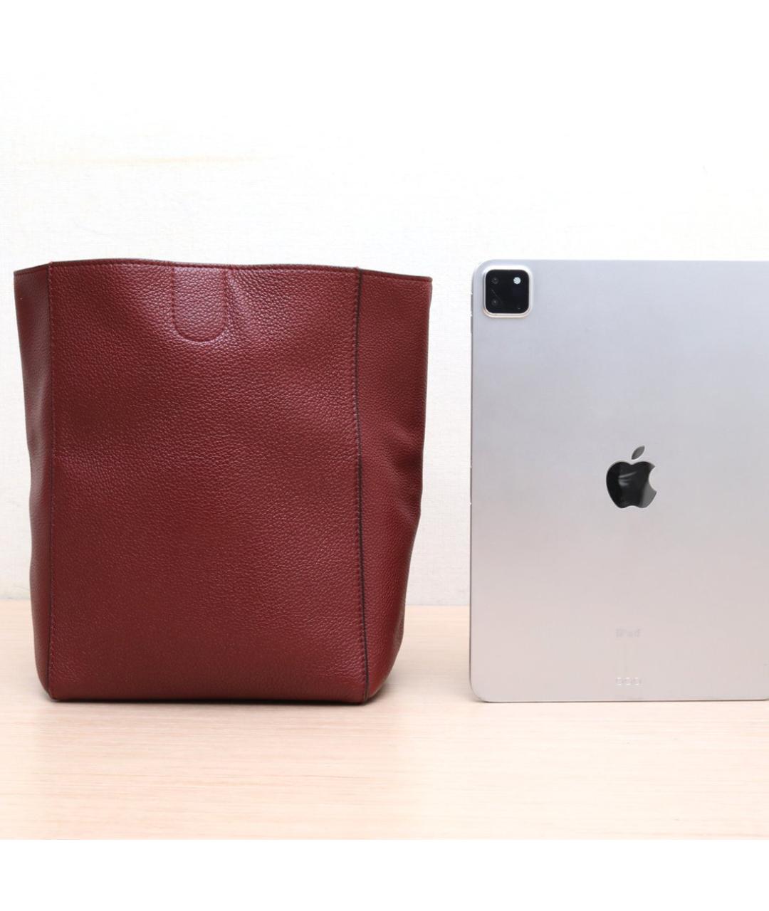 CELINE Бордовая кожаная сумка через плечо, фото 7