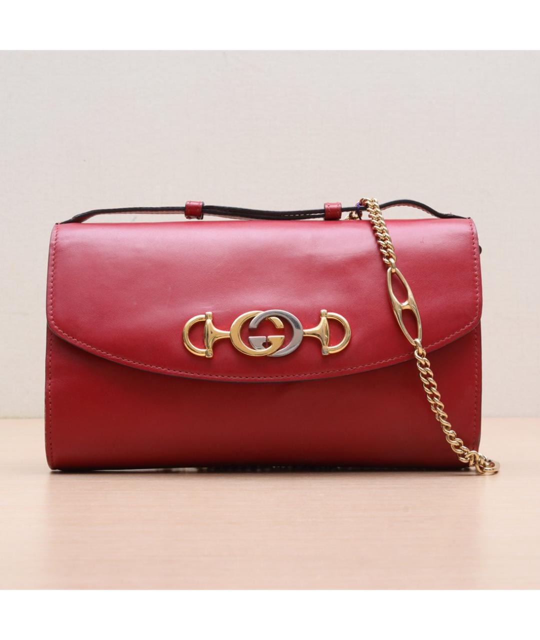 GUCCI Красная кожаная сумка через плечо, фото 3