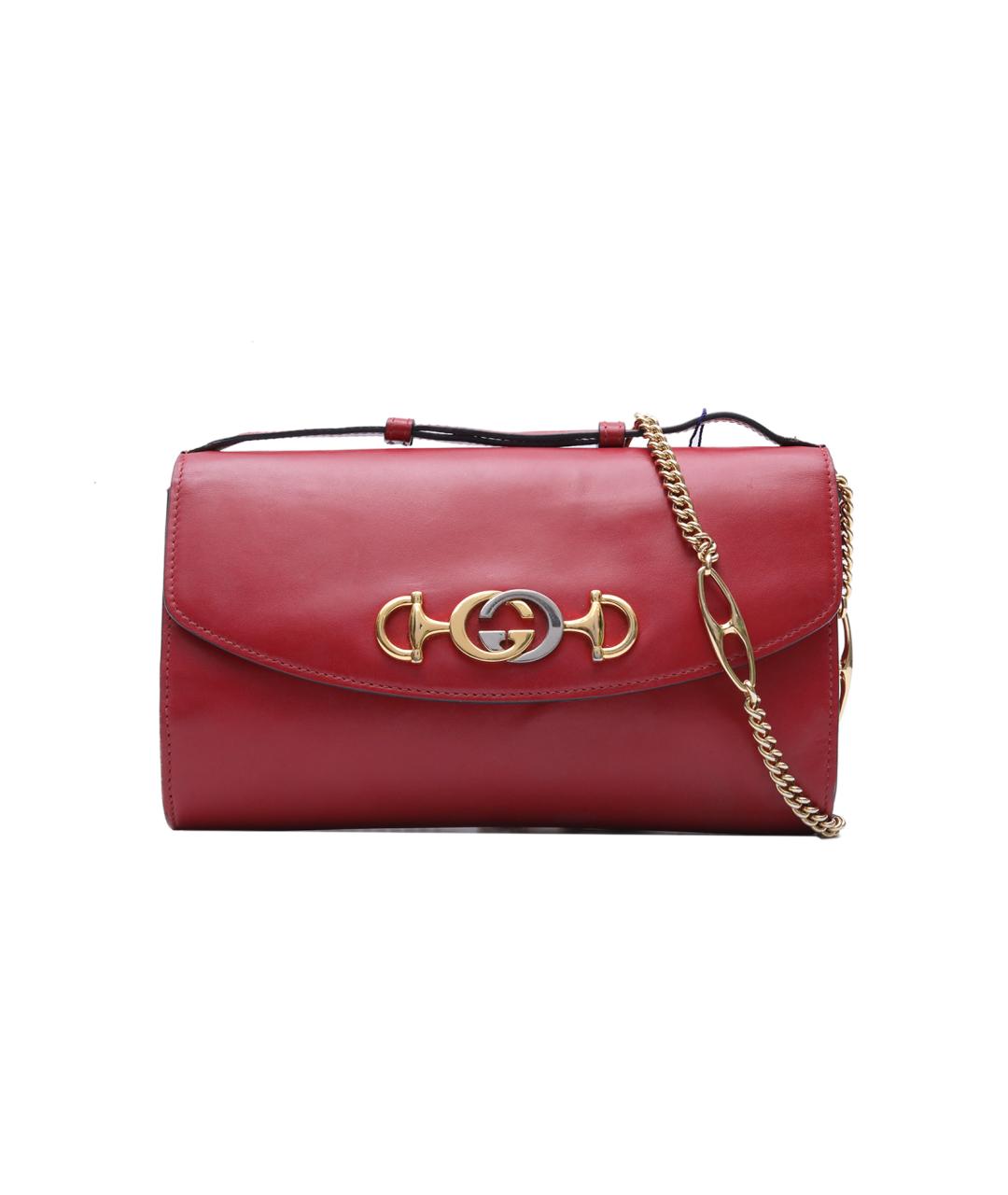 GUCCI Красная кожаная сумка через плечо, фото 10