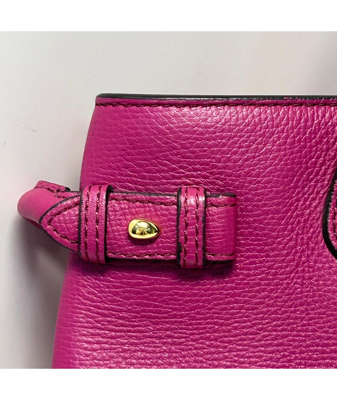 BURBERRY Фуксия кожаная сумка с короткими ручками, фото 9
