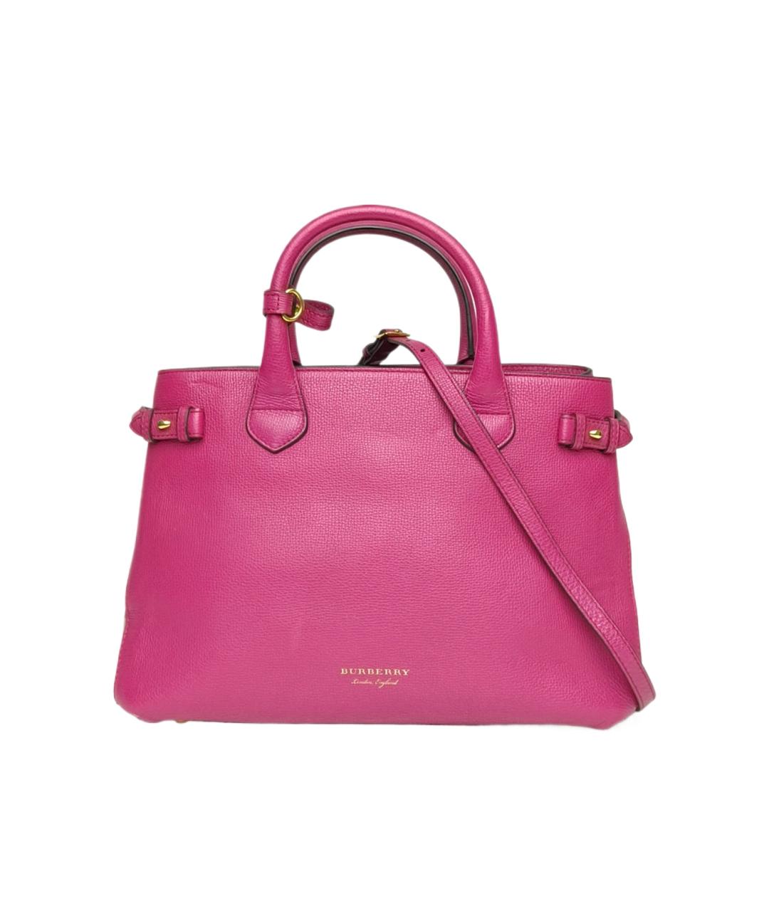BURBERRY Фуксия кожаная сумка с короткими ручками, фото 10