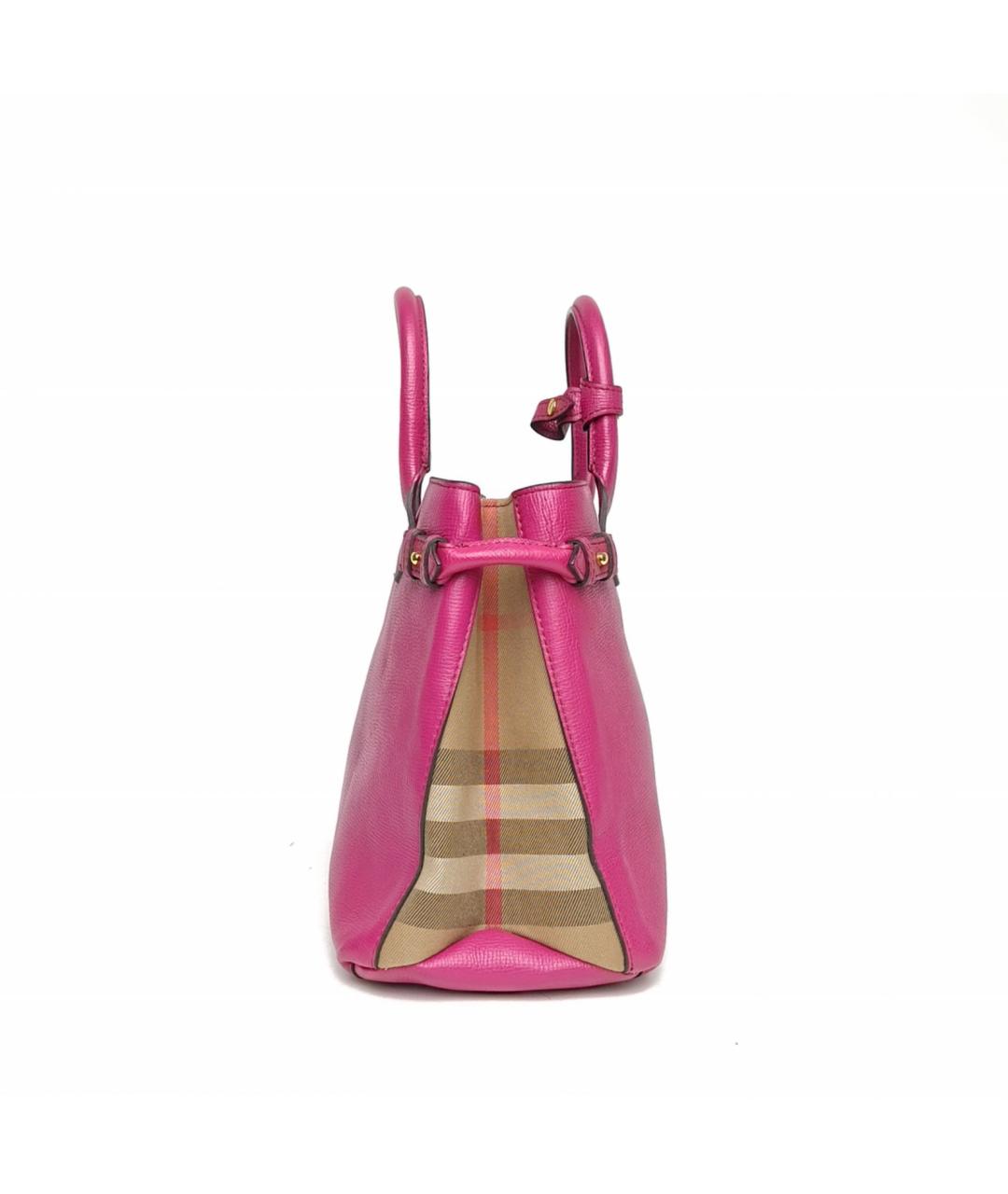 BURBERRY Фуксия кожаная сумка с короткими ручками, фото 5