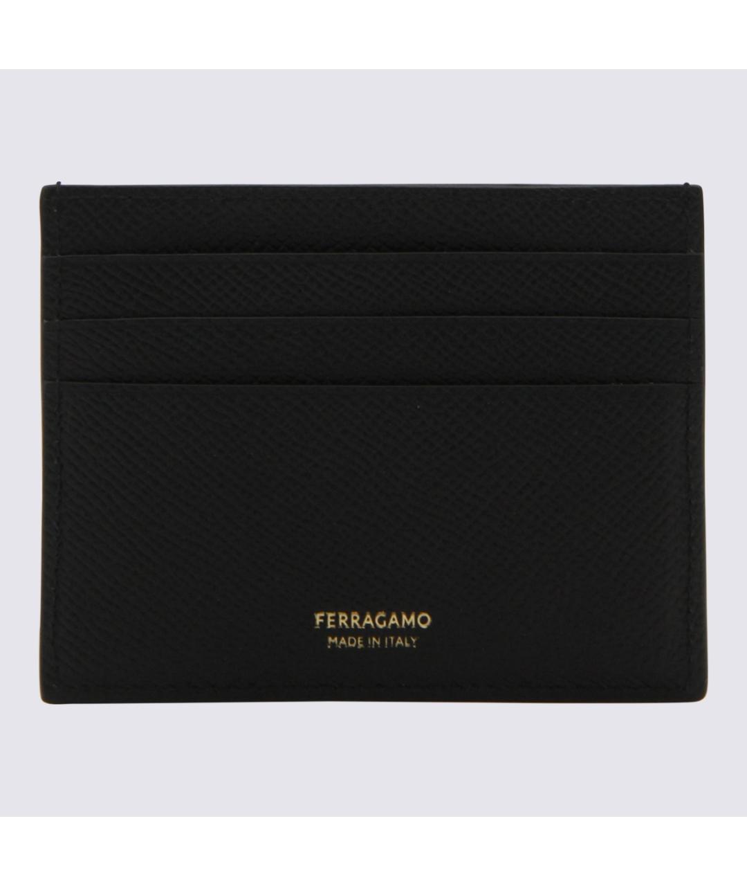 FERRAGAMO Черный кожаный кардхолдер, фото 2