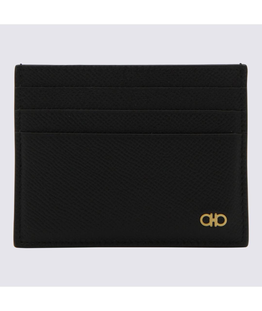 FERRAGAMO Черный кожаный кардхолдер, фото 3