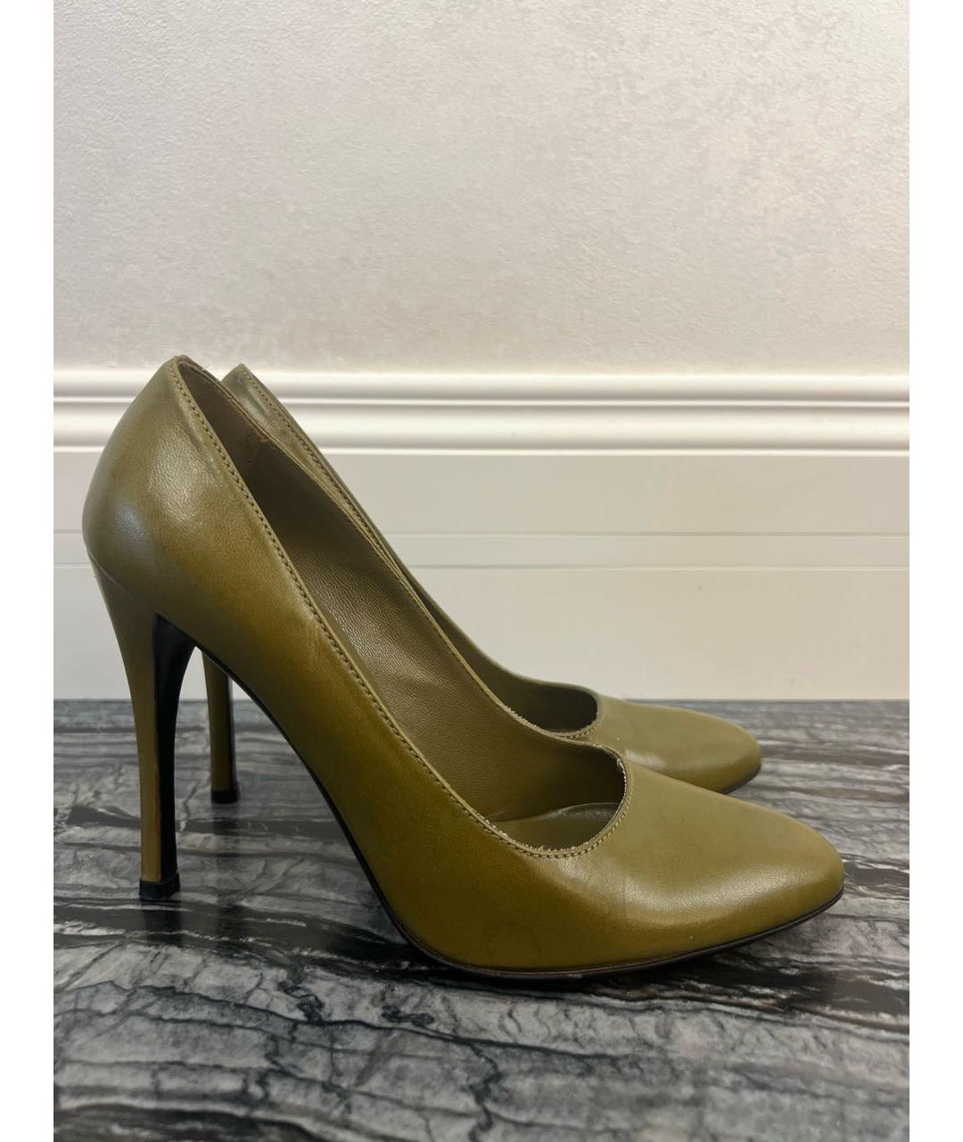PRADA Хаки кожаные туфли, фото 8