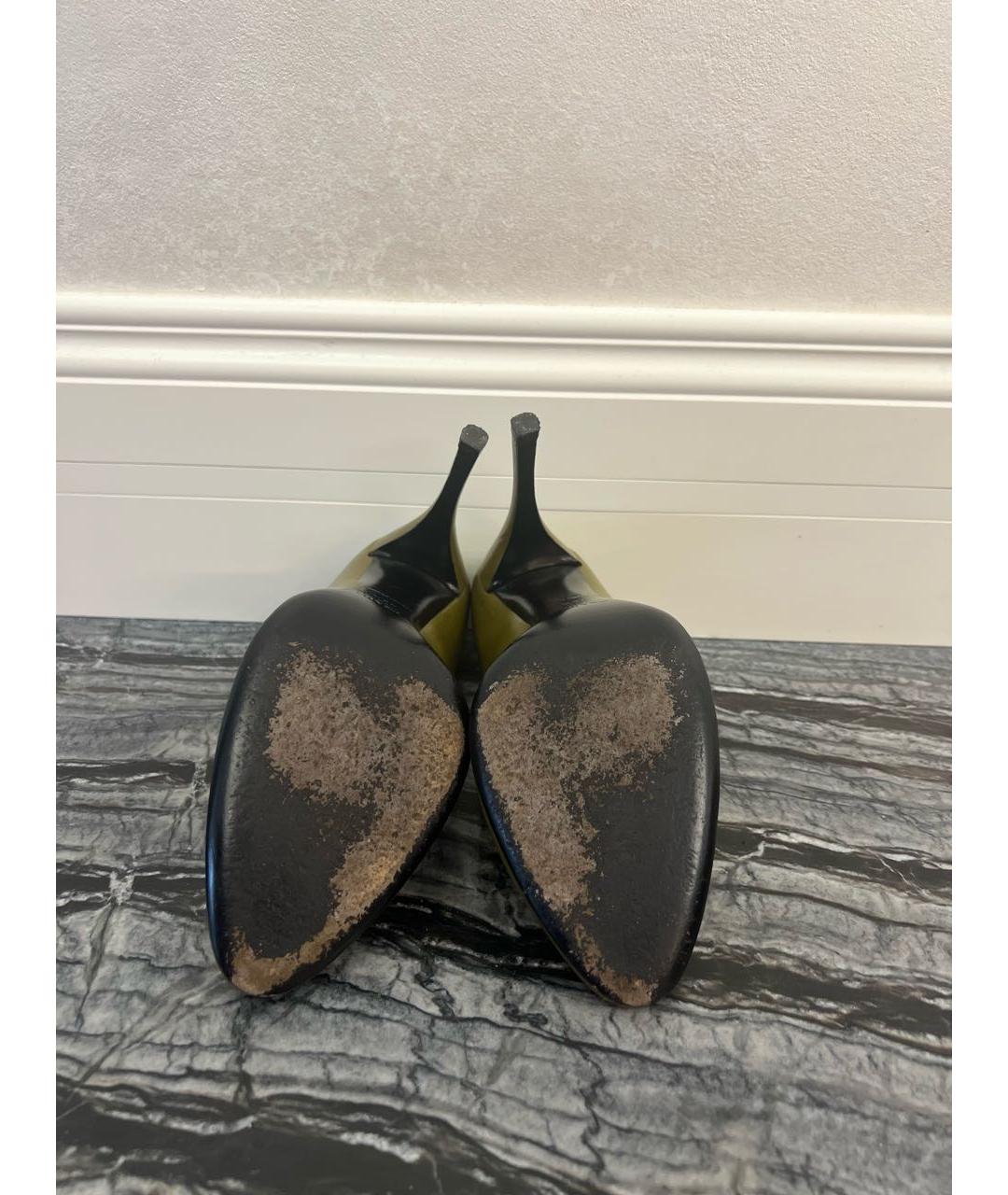 PRADA Хаки кожаные туфли, фото 7