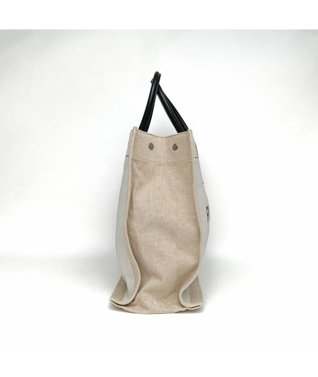SAINT LAURENT Бежевая тканевая сумка тоут, фото 8