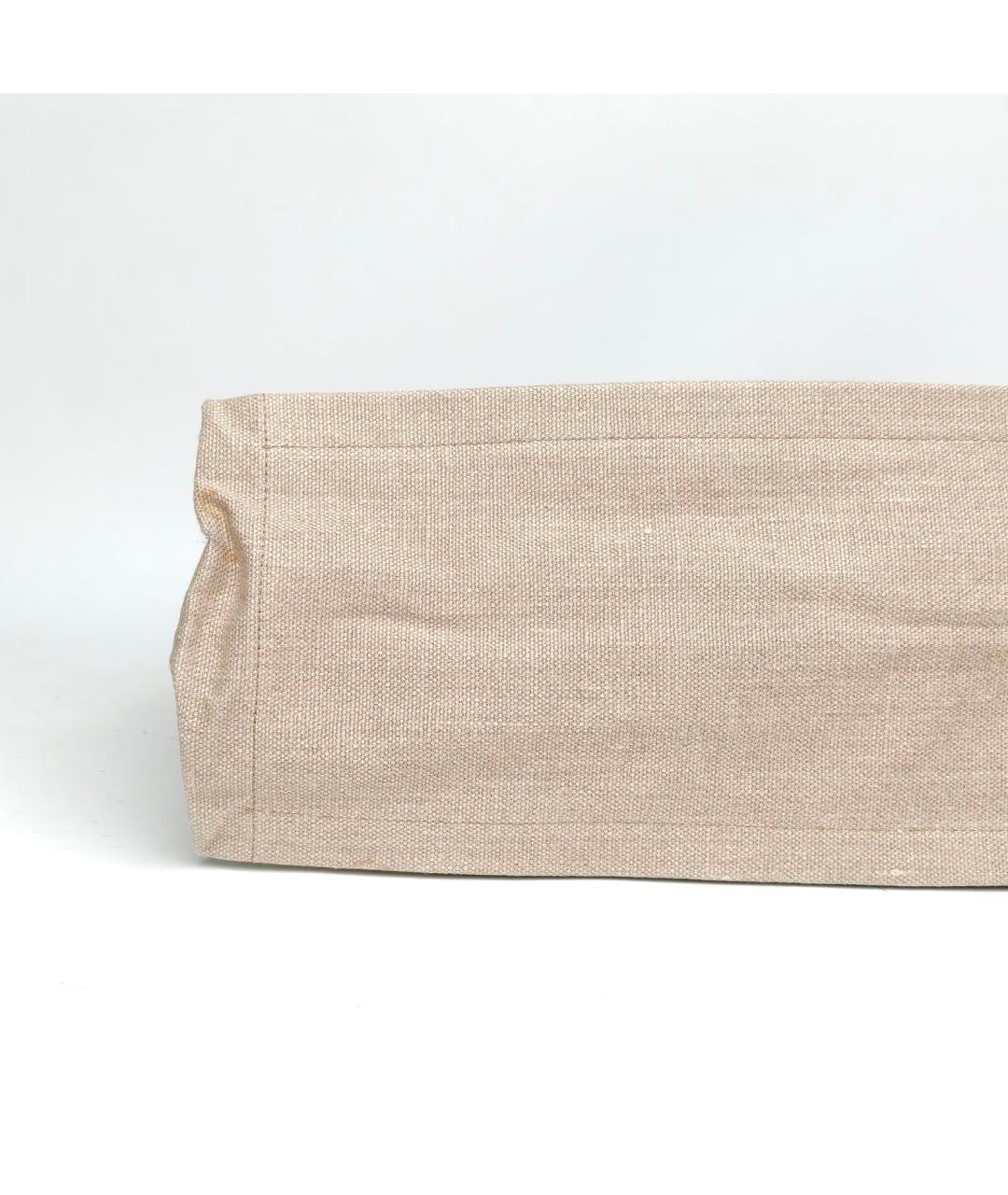 SAINT LAURENT Бежевая тканевая сумка тоут, фото 2