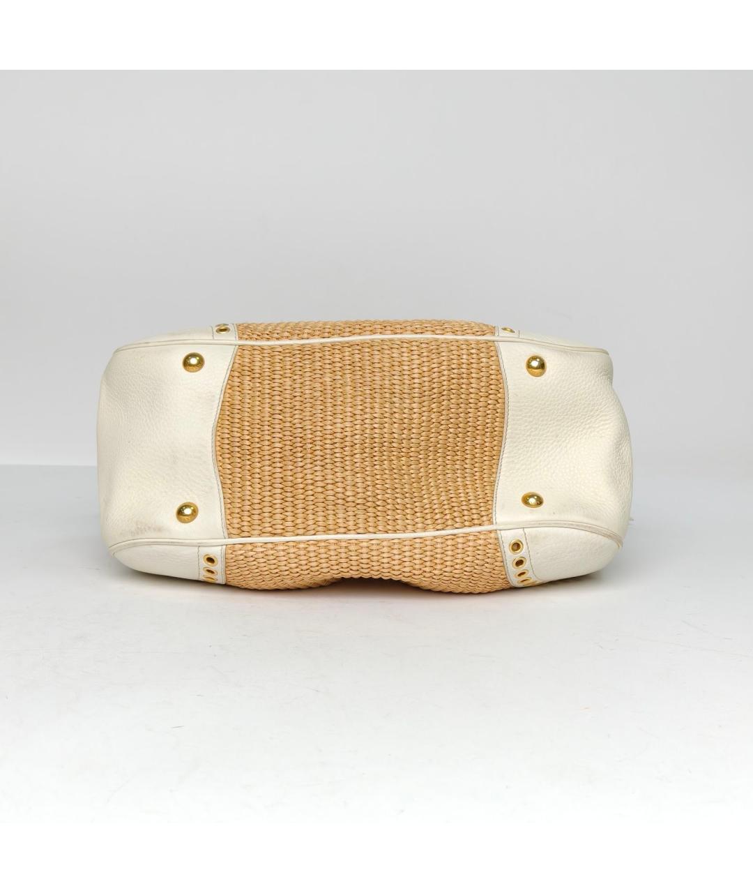 PRADA Бежевая пелетеная сумка с короткими ручками, фото 6