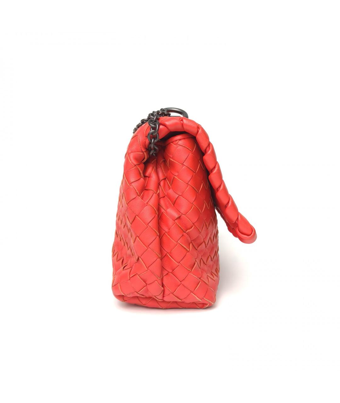 BOTTEGA VENETA Красная кожаная сумка через плечо, фото 5