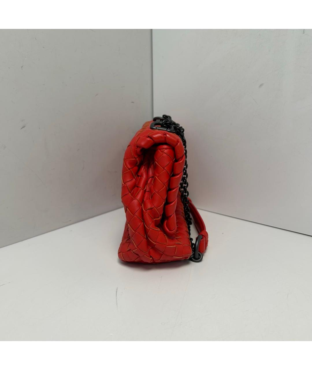 BOTTEGA VENETA Красная кожаная сумка через плечо, фото 9