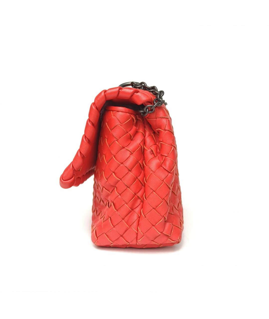 BOTTEGA VENETA Красная кожаная сумка через плечо, фото 3