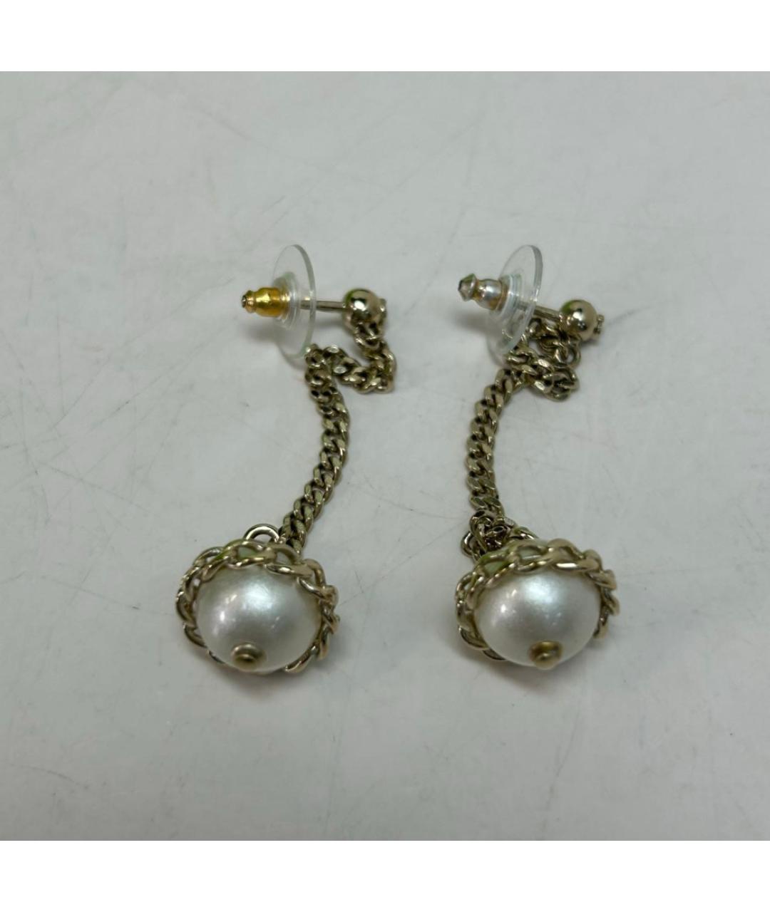 CHANEL Золотые металлические серьги, фото 5