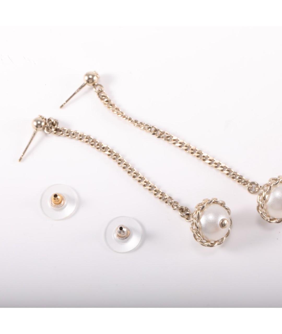 CHANEL Золотые металлические серьги, фото 4