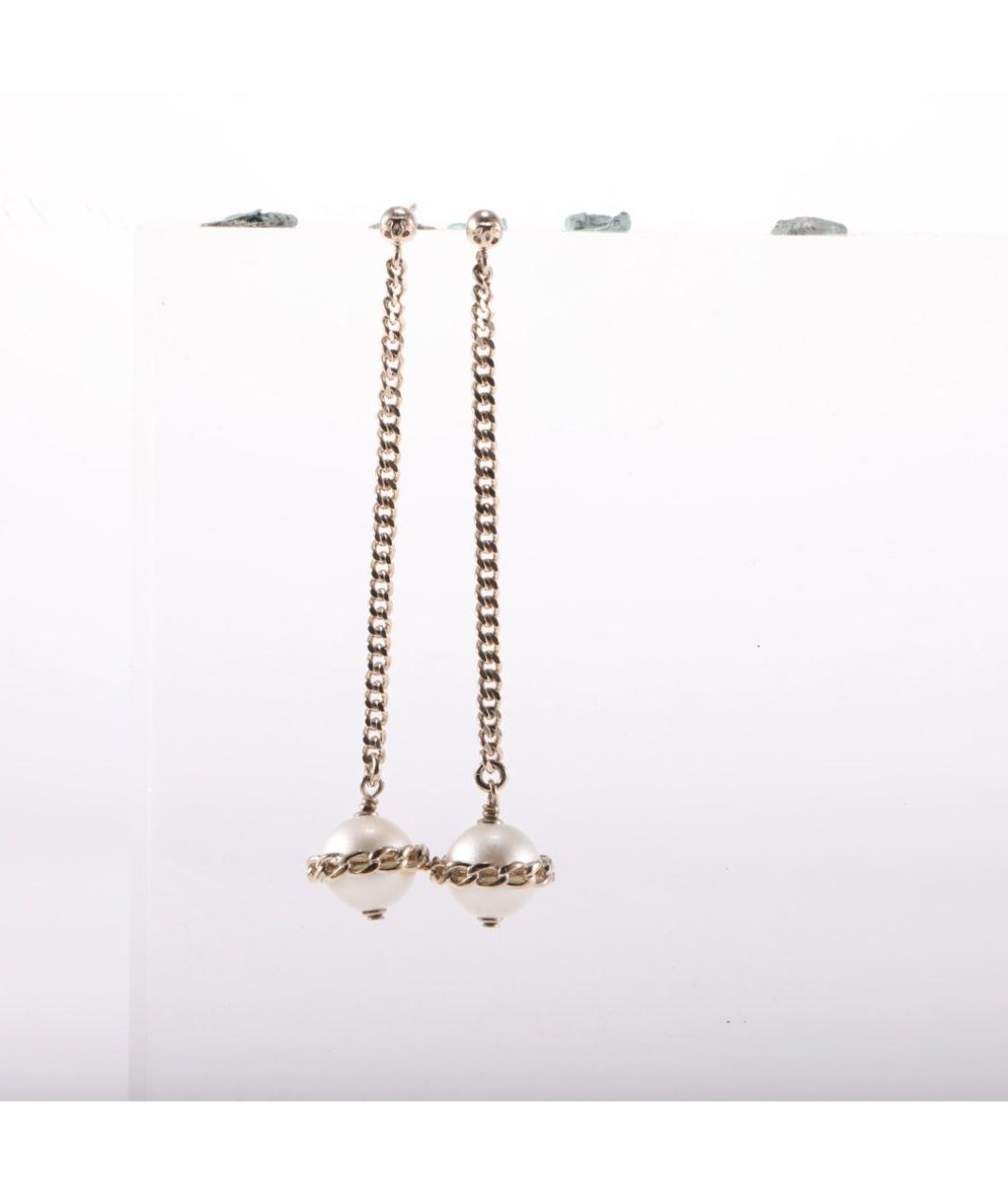 CHANEL Золотые металлические серьги, фото 2