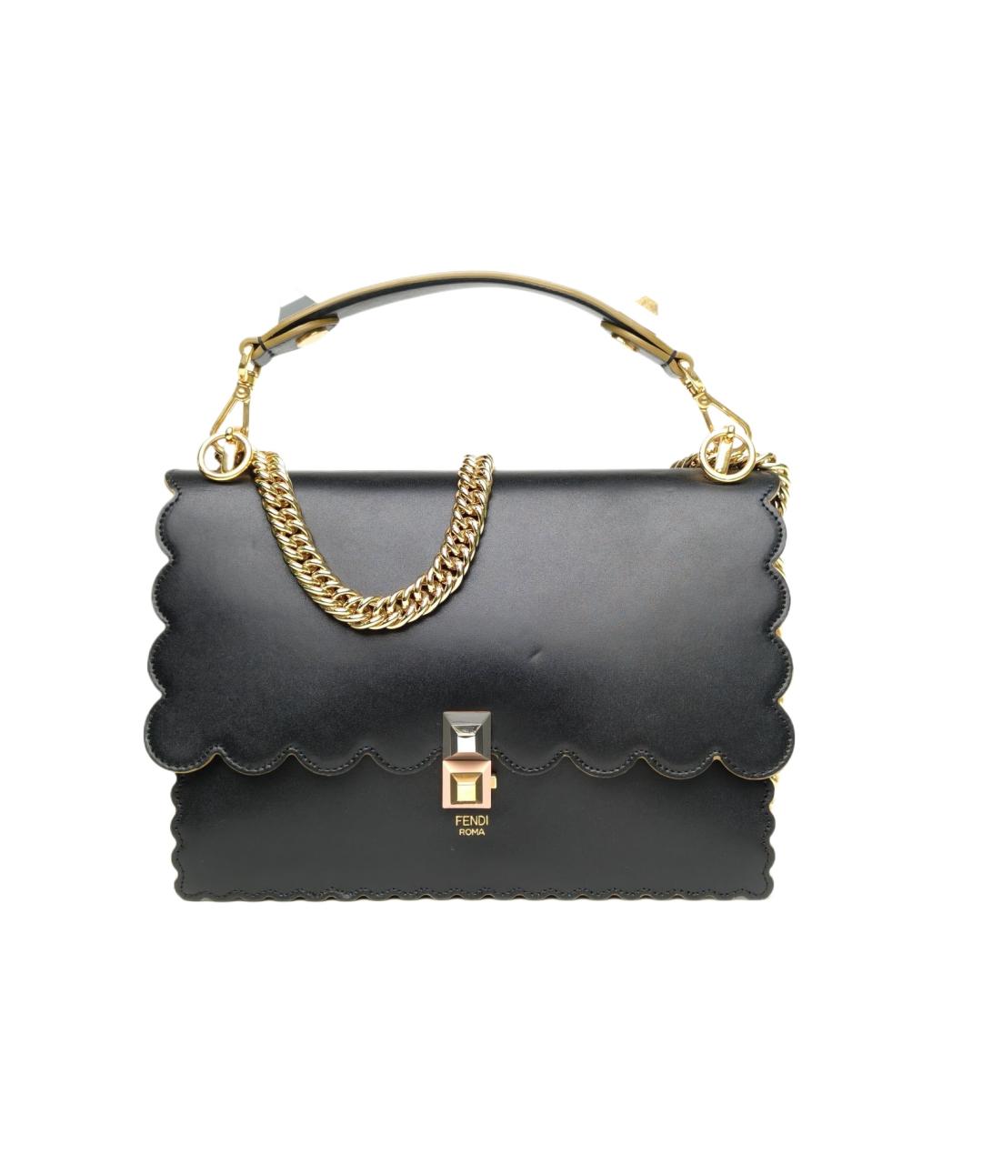 FENDI Черная кожаная сумка с короткими ручками, фото 10