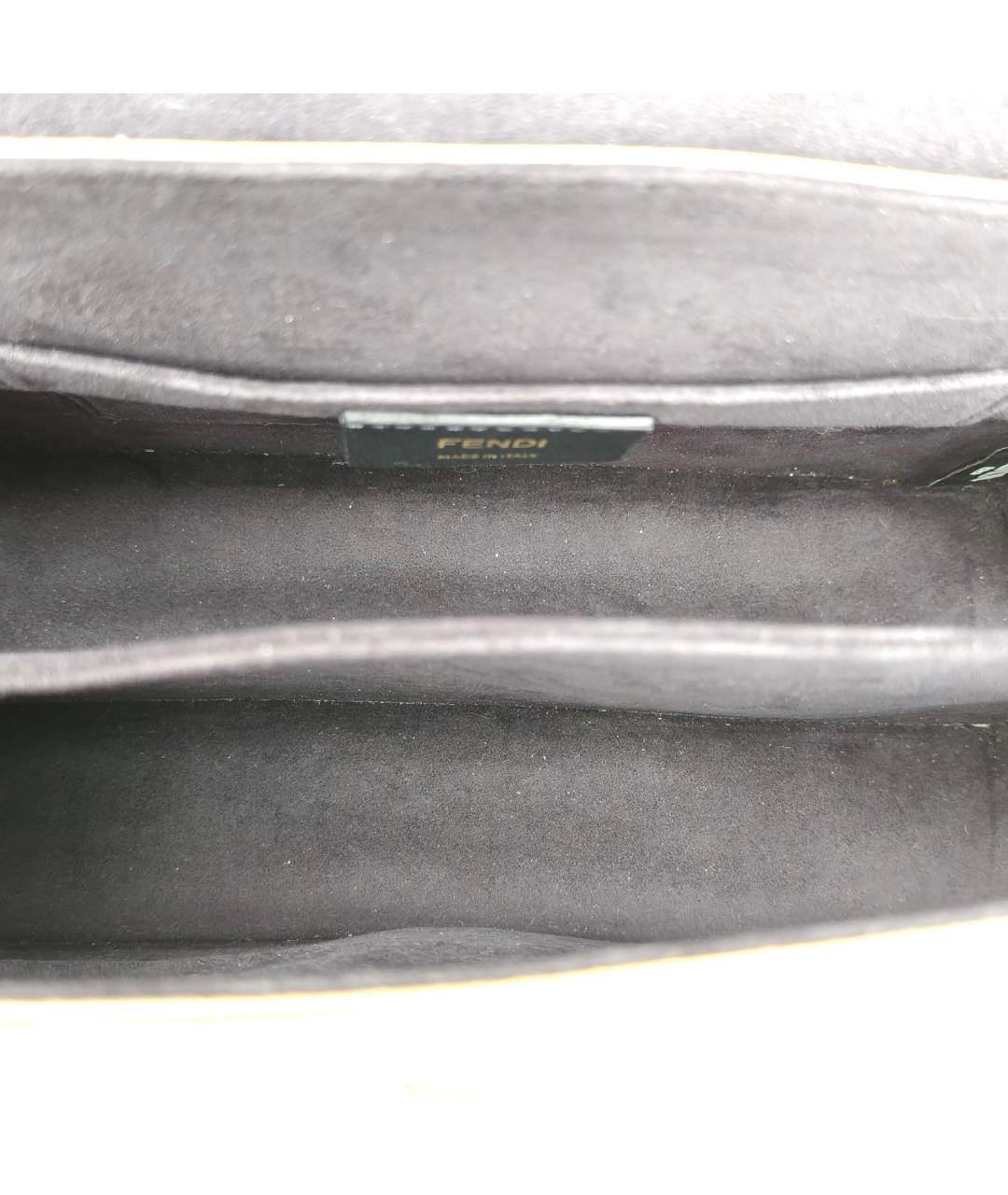 FENDI Черная кожаная сумка с короткими ручками, фото 8