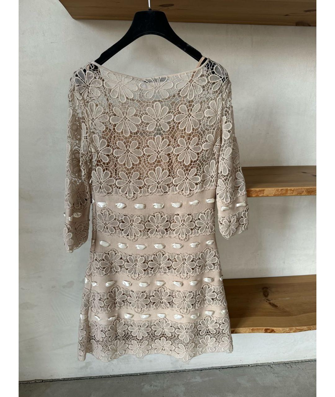 CHRISTIAN DIOR Бежевое повседневное платье, фото 3