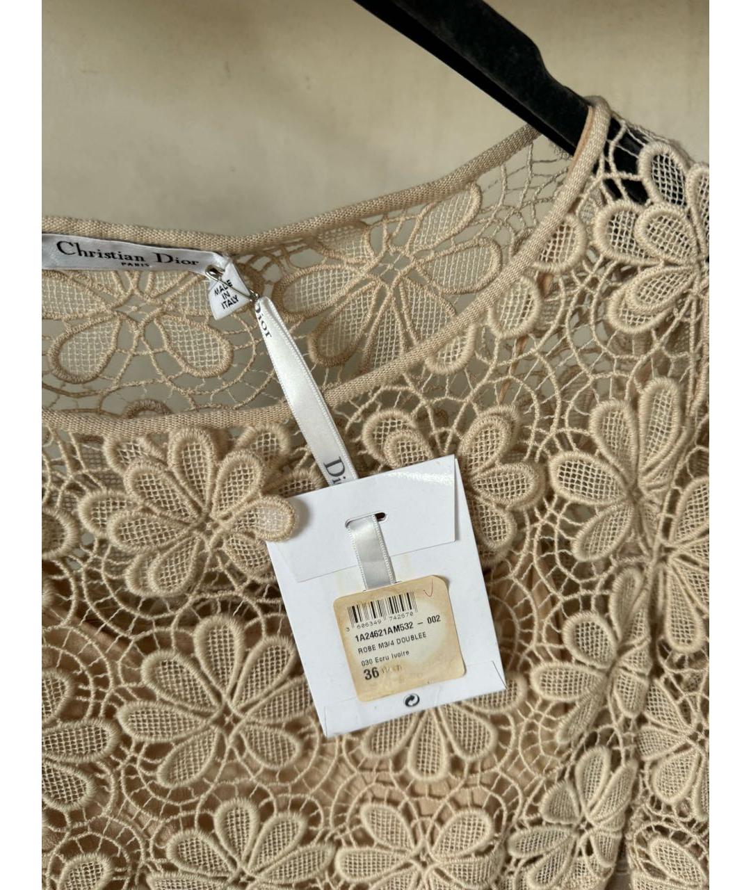 CHRISTIAN DIOR Бежевое повседневное платье, фото 7