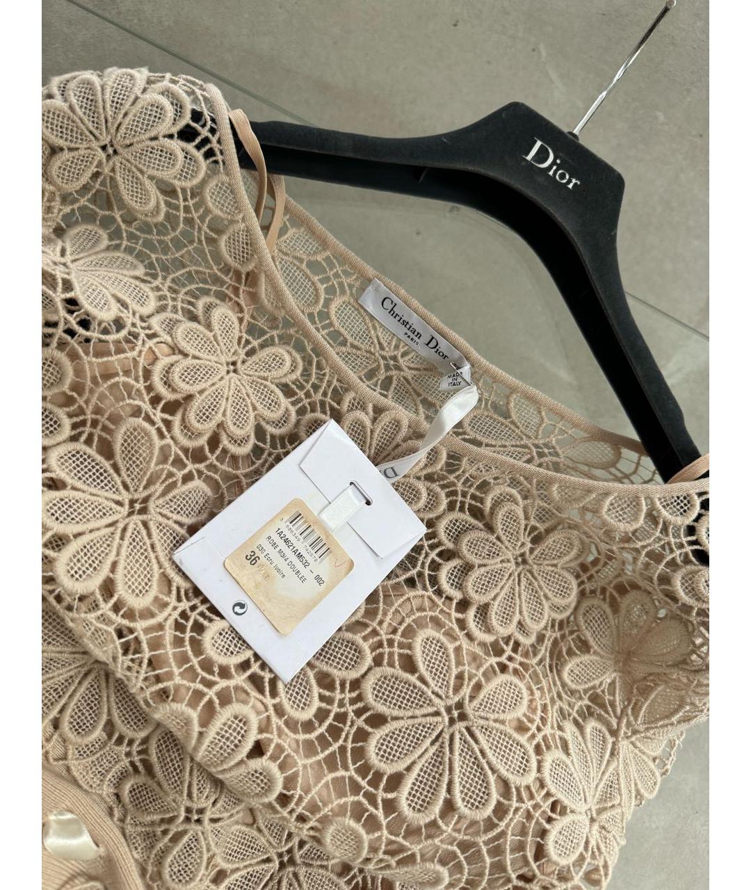 CHRISTIAN DIOR Бежевое повседневное платье, фото 4