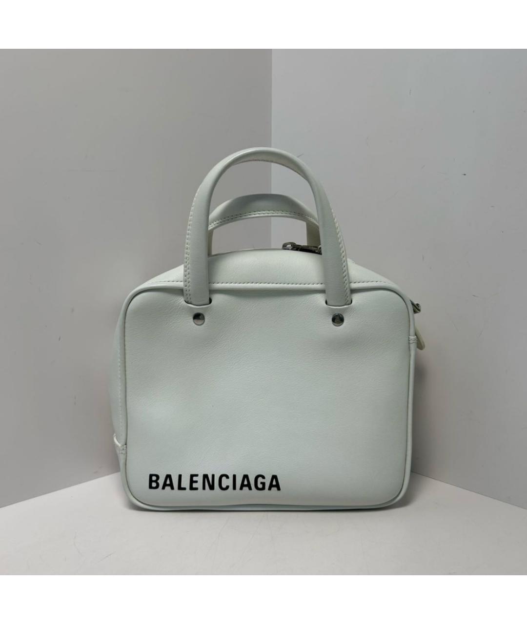 BALENCIAGA Белая кожаная сумка с короткими ручками, фото 8