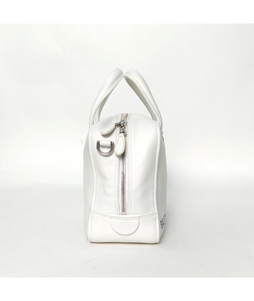 BALENCIAGA Белая кожаная сумка с короткими ручками, фото 5