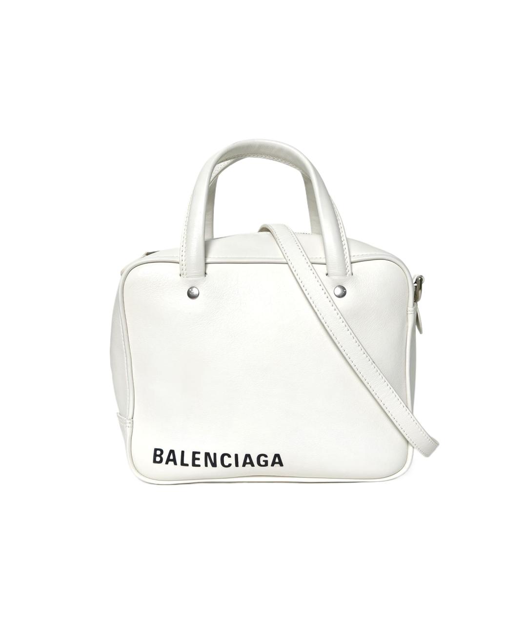 BALENCIAGA Белая кожаная сумка с короткими ручками, фото 10