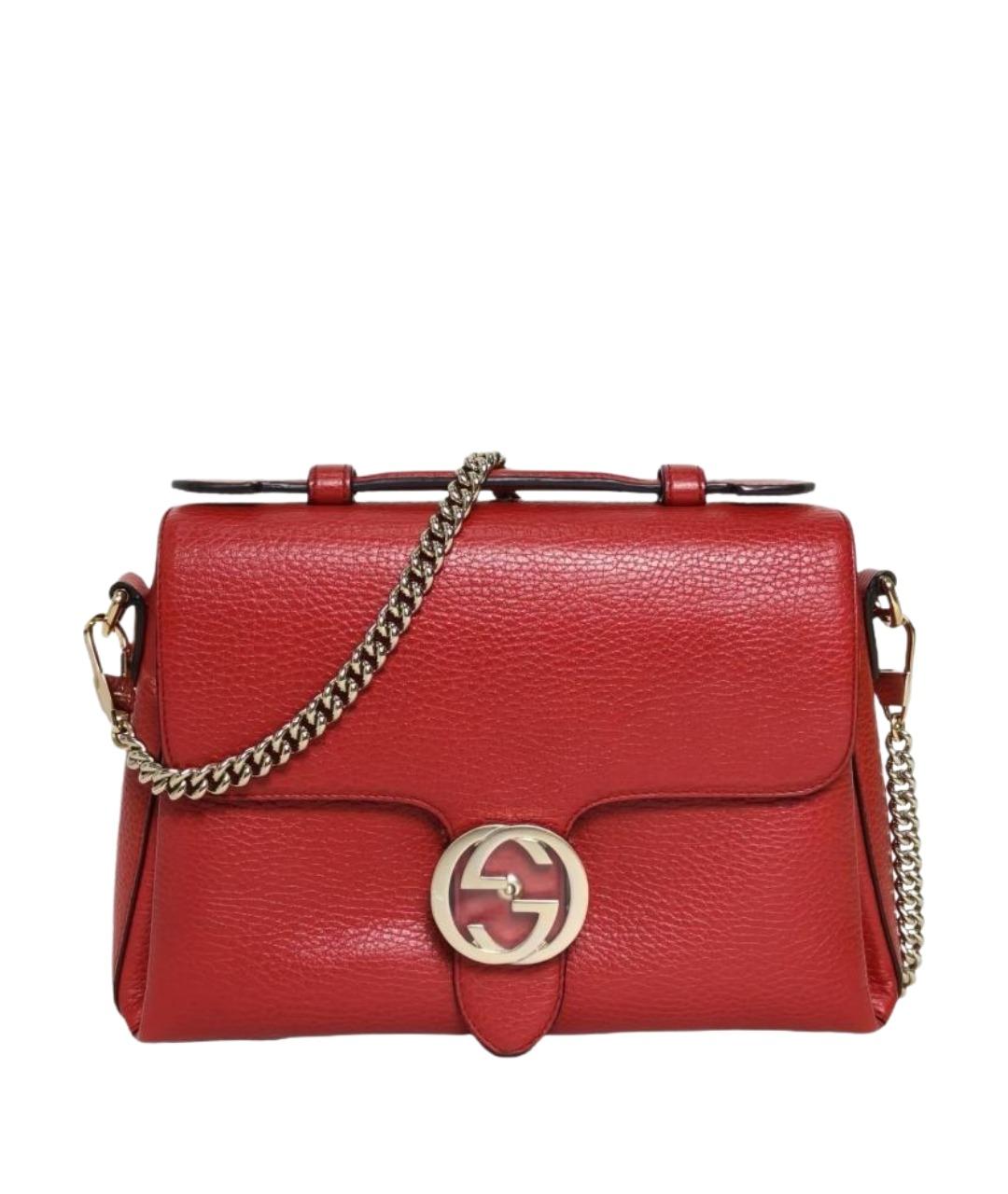 GUCCI Красная кожаная сумка через плечо, фото 1
