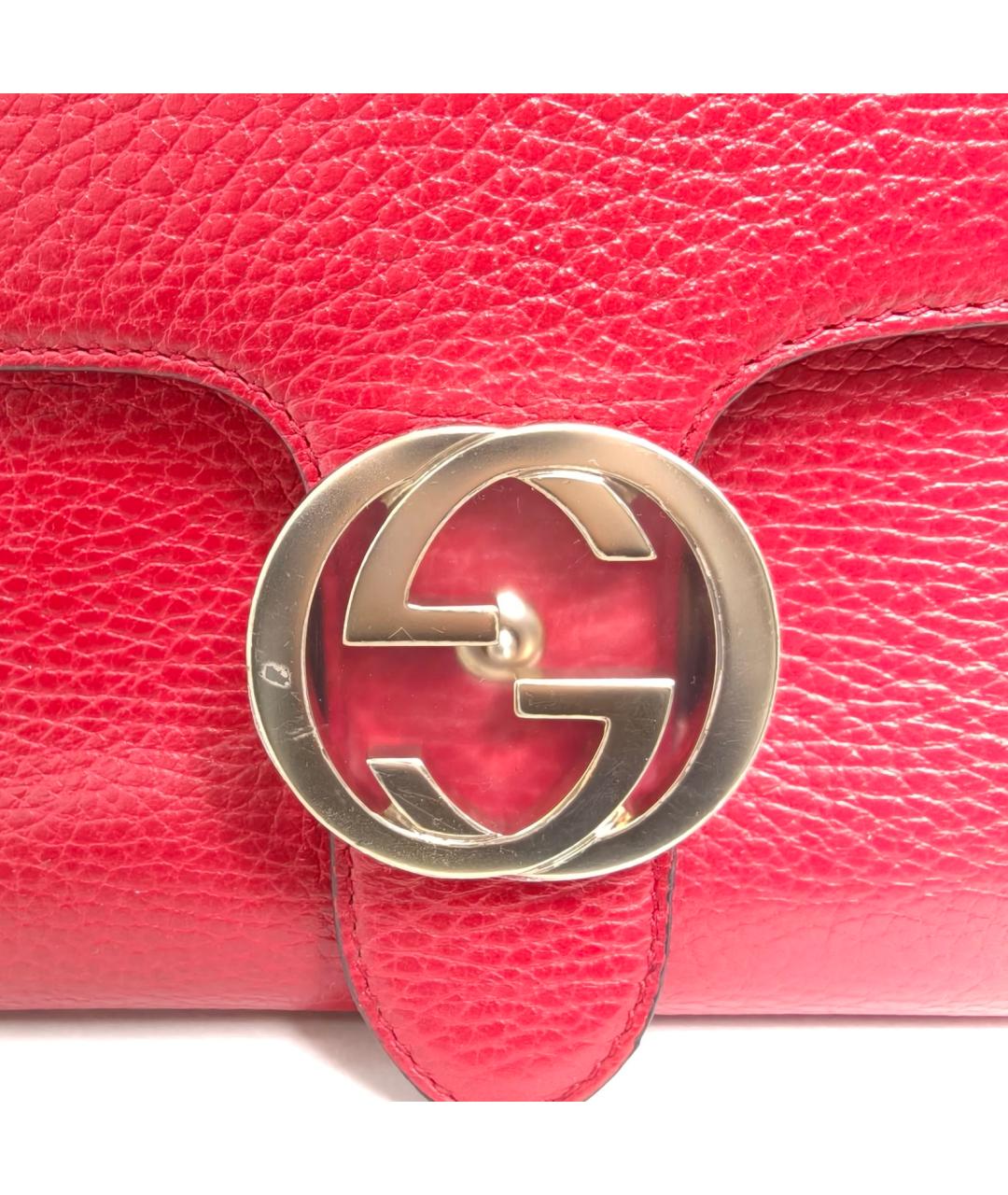 GUCCI Красная кожаная сумка через плечо, фото 7