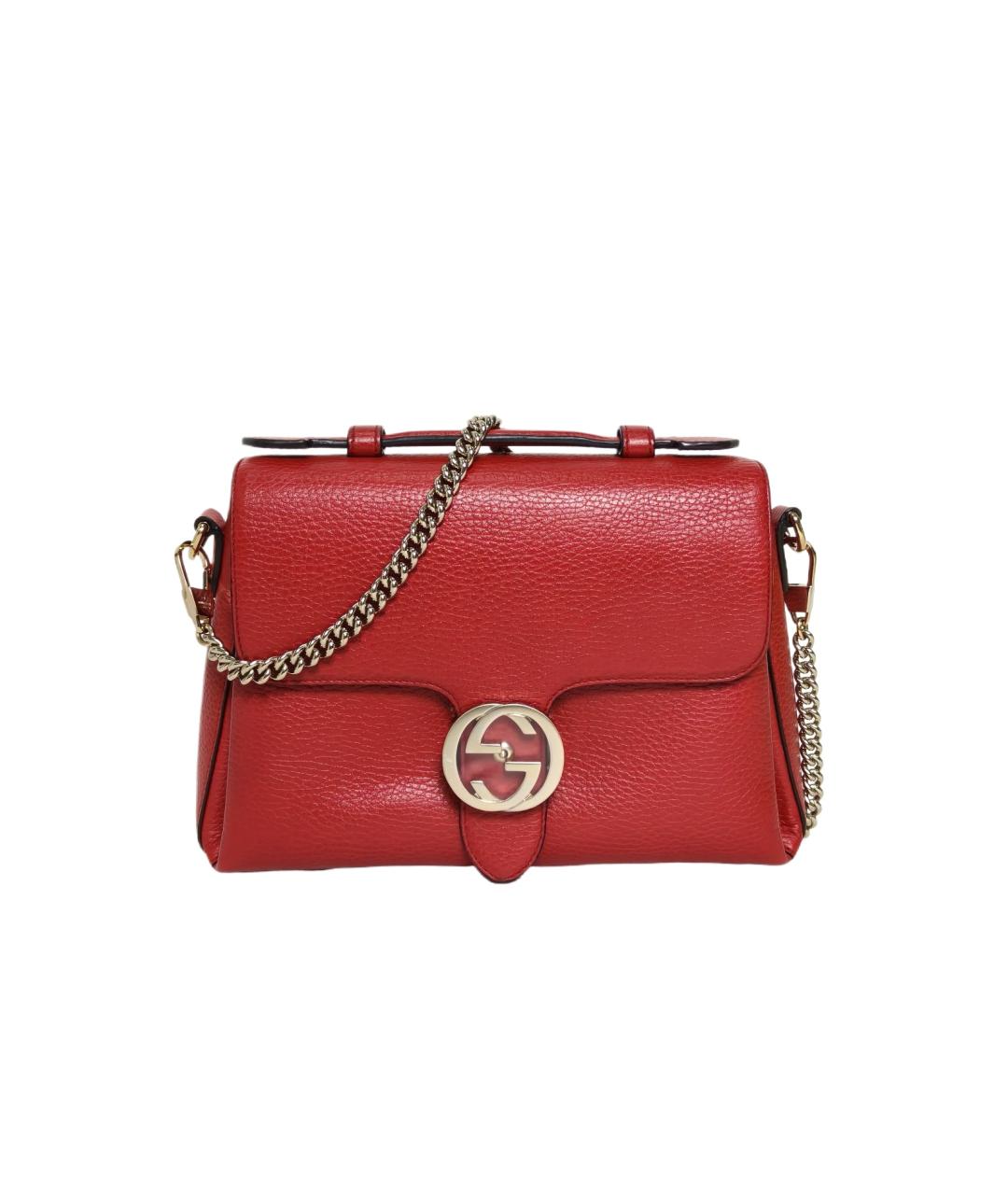 GUCCI Красная кожаная сумка через плечо, фото 10