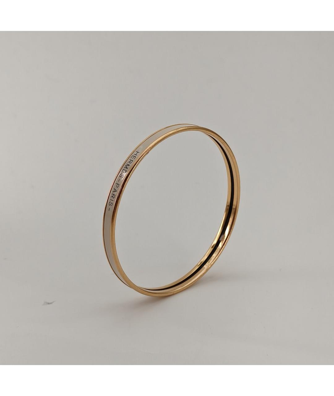 HERMES Бежевый металлический браслет, фото 5