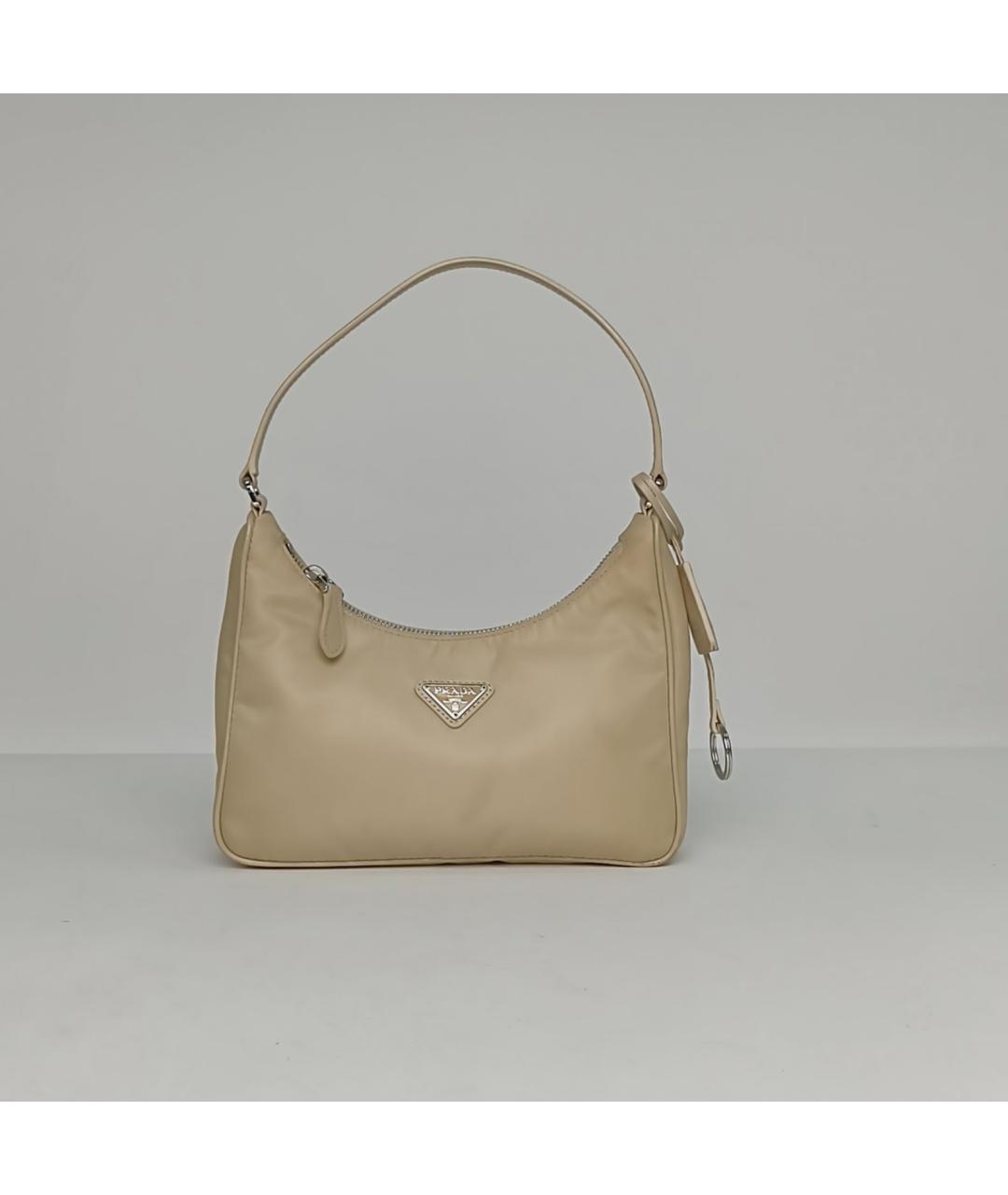 PRADA Бежевая тканевая сумка через плечо, фото 2