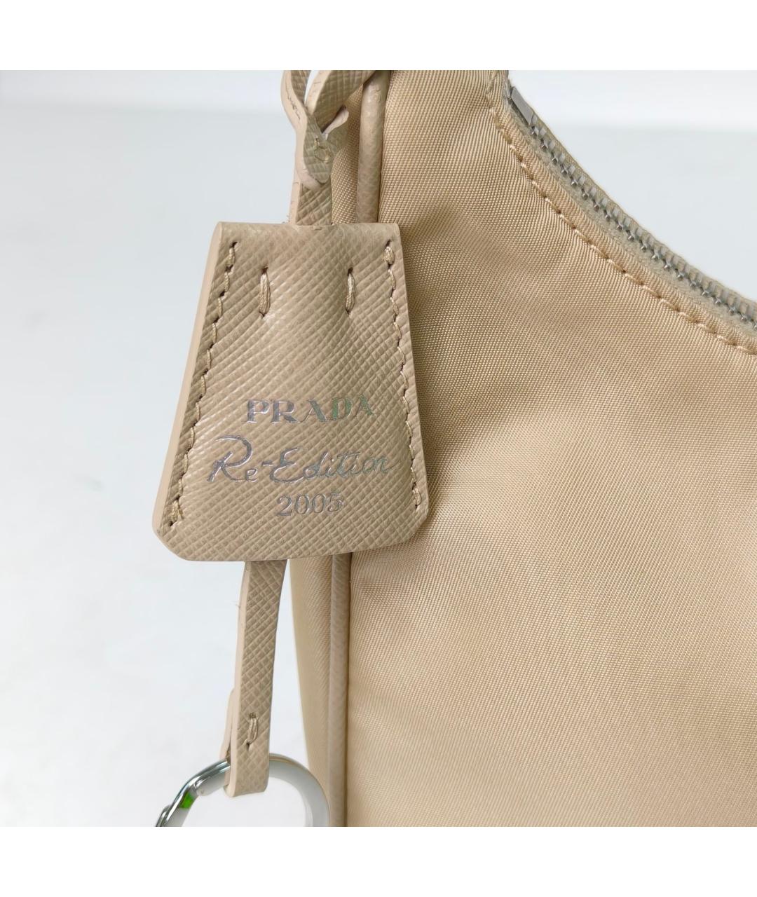 PRADA Бежевая тканевая сумка через плечо, фото 6