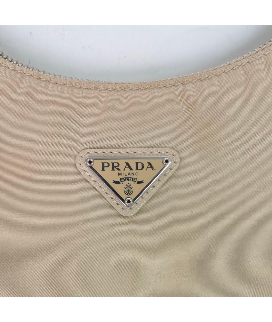 PRADA Бежевая тканевая сумка через плечо, фото 9
