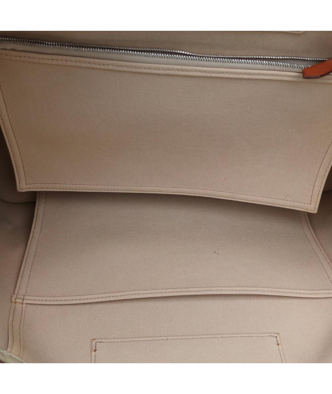 HERMES Бежевая тканевая сумка с короткими ручками, фото 8