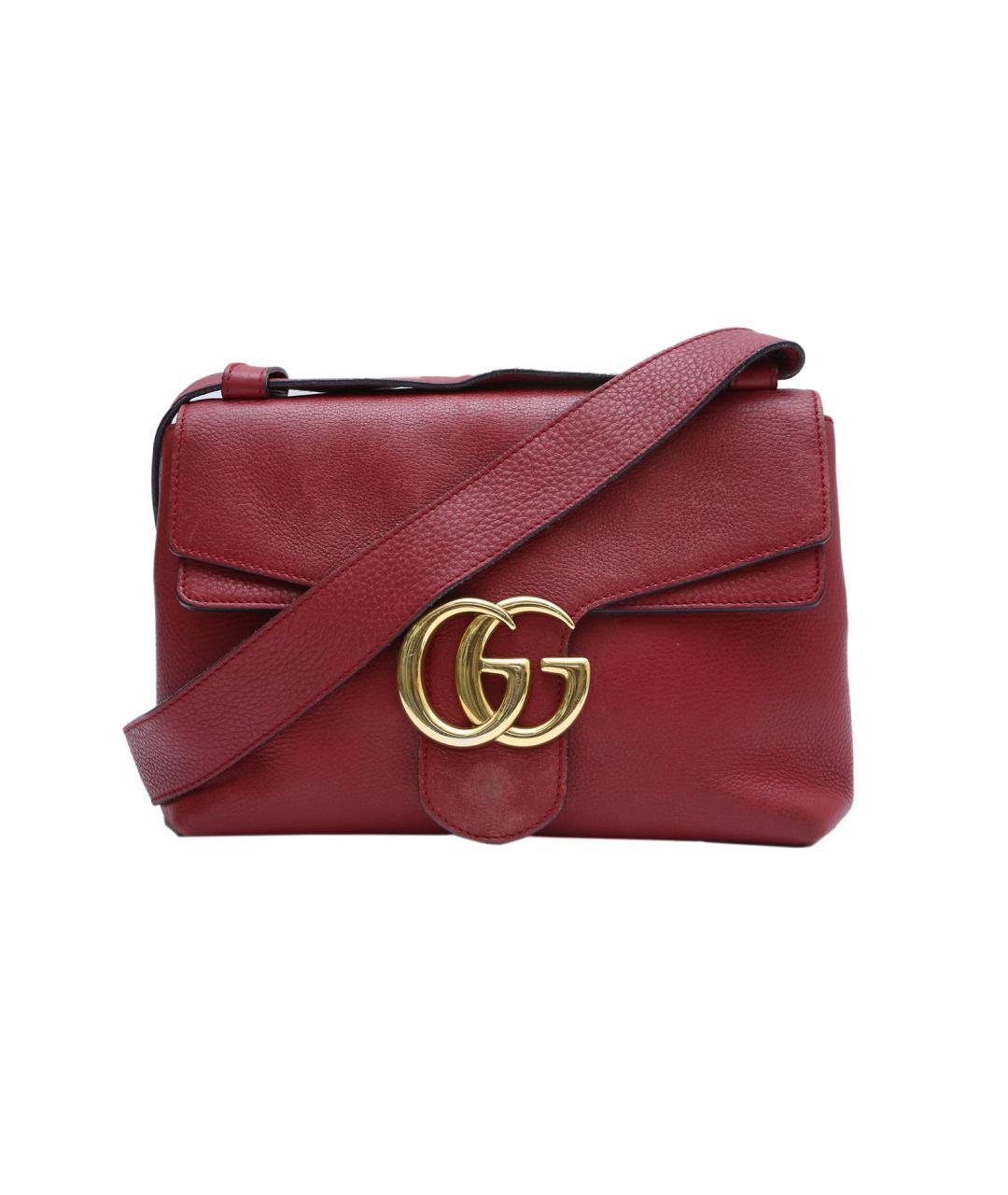 GUCCI Бордовая кожаная сумка через плечо, фото 10