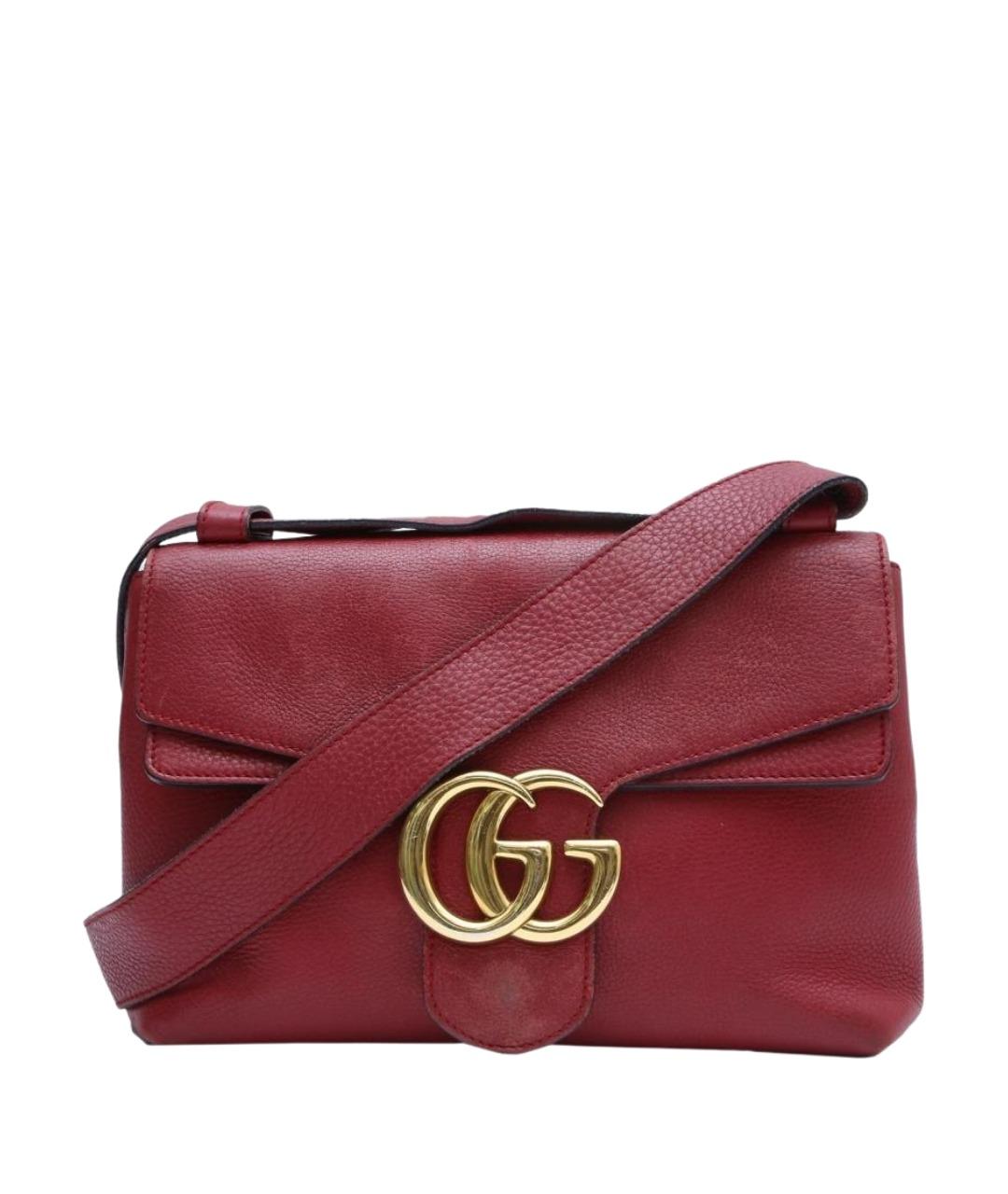 GUCCI Бордовая кожаная сумка через плечо, фото 1