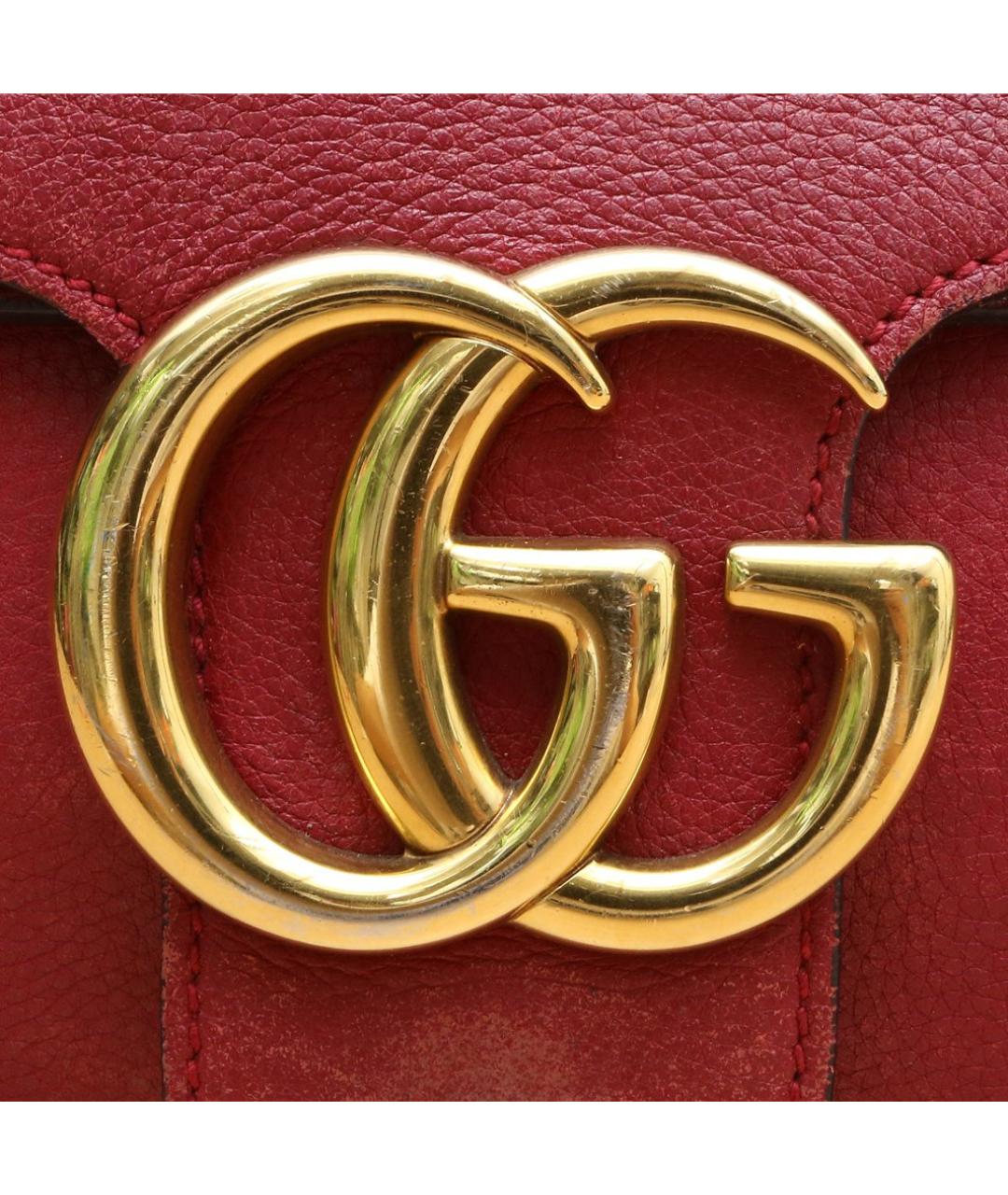 GUCCI Бордовая кожаная сумка через плечо, фото 8