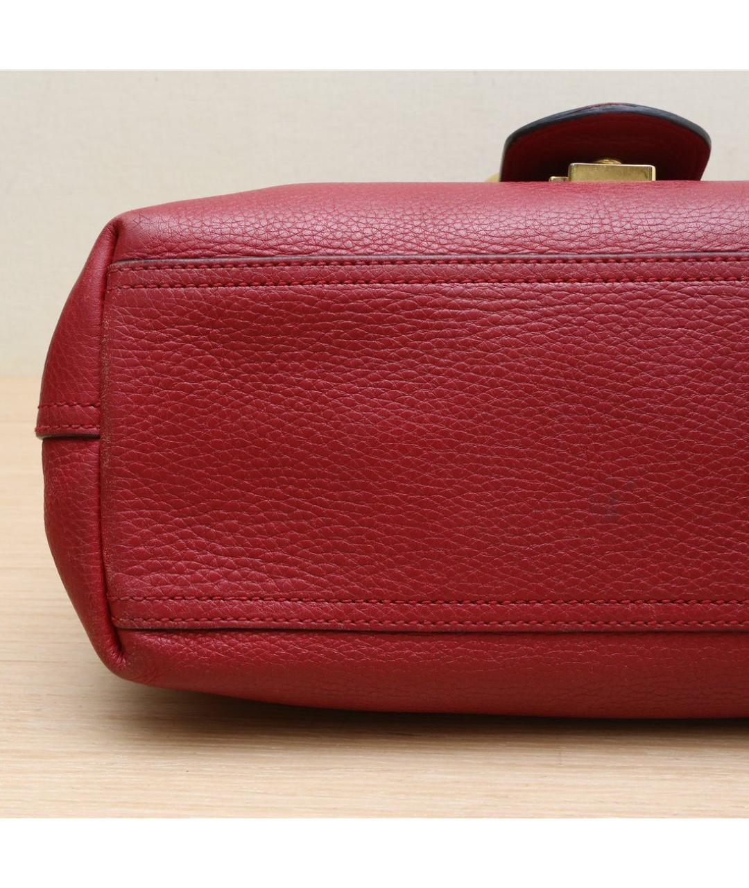 GUCCI Бордовая кожаная сумка через плечо, фото 9