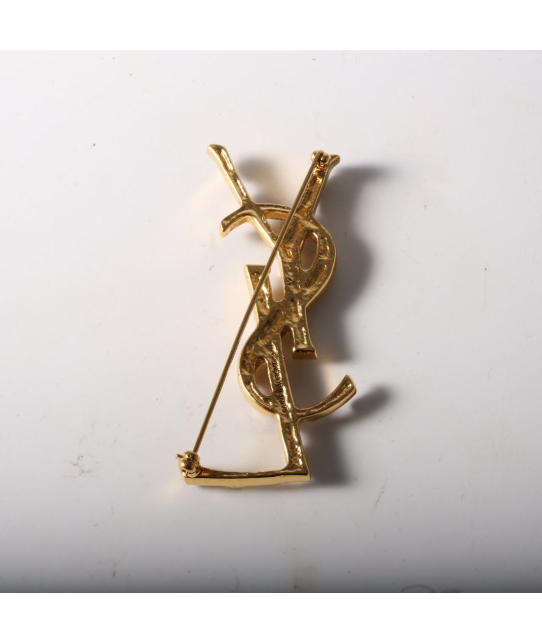 SAINT LAURENT Золотая металлическая булавка / брошь, фото 3
